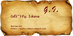 Gálfy Iduna névjegykártya